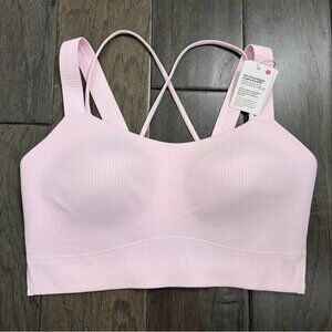 Lululemon Like a Cloud Ribbed Longline Bra *Light Support, D/DD Cup Pink Organza
